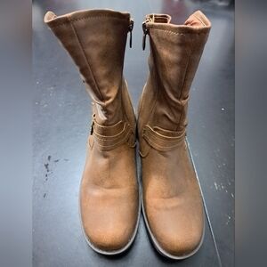 Forever Brown Faux Fur Slouchy Boot   Size 8